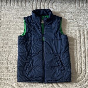 Land’s End Navy and Green Puffer Vest